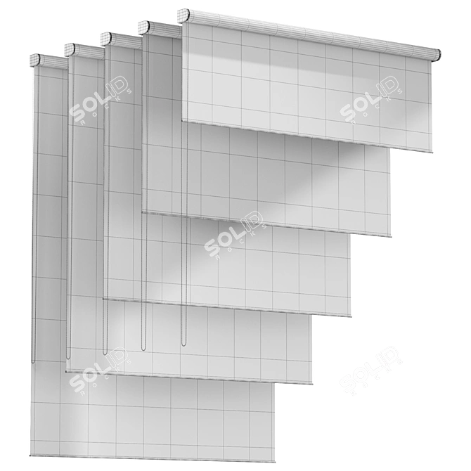 Title: Roller Blinds Curtains Set 3D model image 5