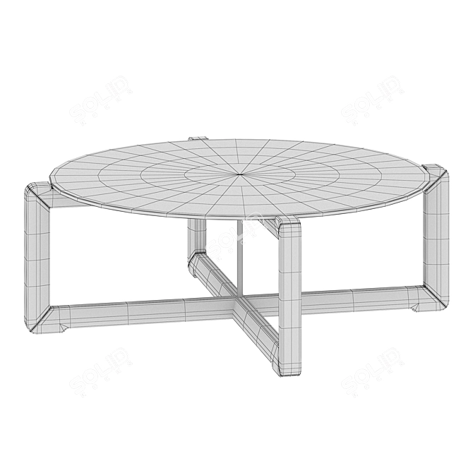 Stylish Round Glass Coffee Table 3D model image 4