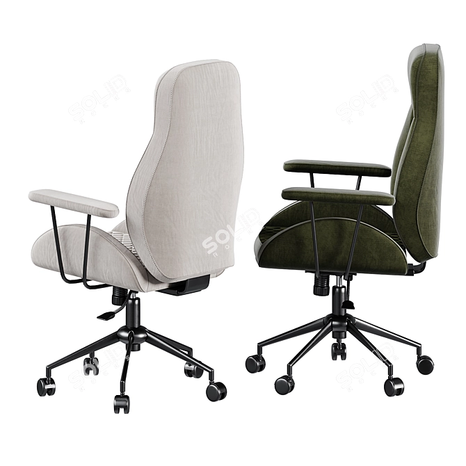 Ergo Executive Mid-Century Chair 3D model image 4