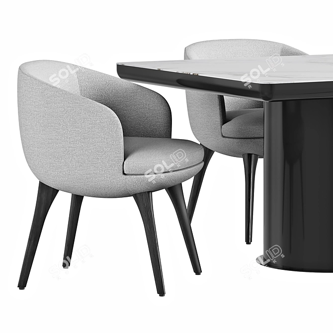 Minotti Brady Dining Table Set 3D model image 4