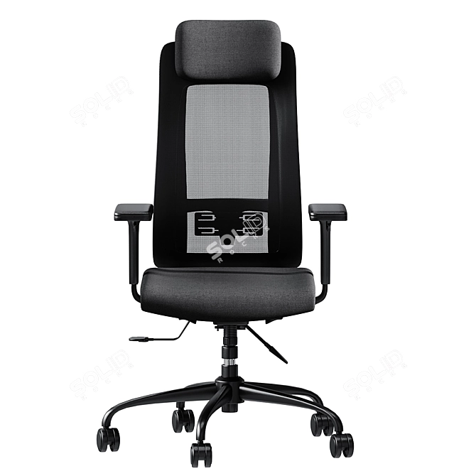 Modern Corona Office Chair, 3D 3D model image 2