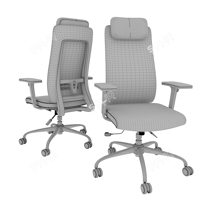 Modern Corona Office Chair, 3D 3D model image 5