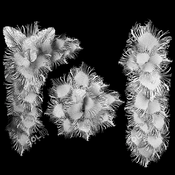 Palm Leaf Wall Art Ensemble 3D model image 7