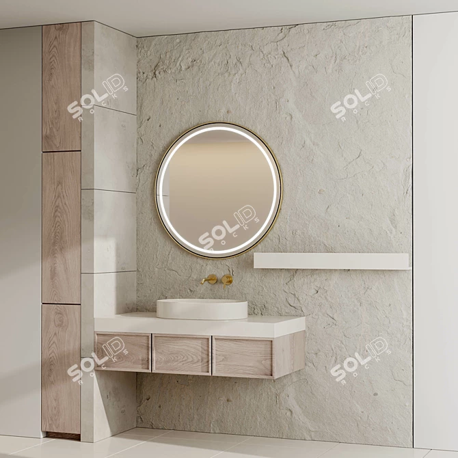 Inbani Faucet Set 96: Luxury Bathroom Furniture 3D model image 1