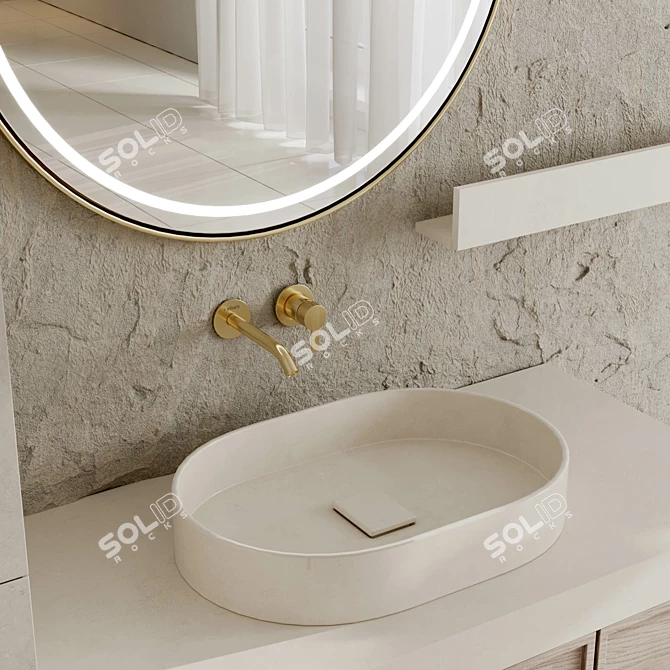 Inbani Faucet Set 96: Luxury Bathroom Furniture 3D model image 3