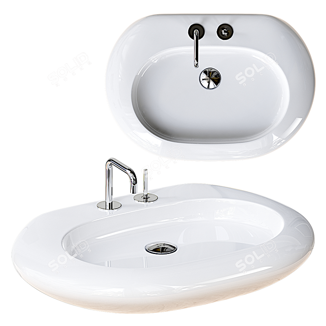 Contemporary Ideal Standard Washbasin 3D model image 1