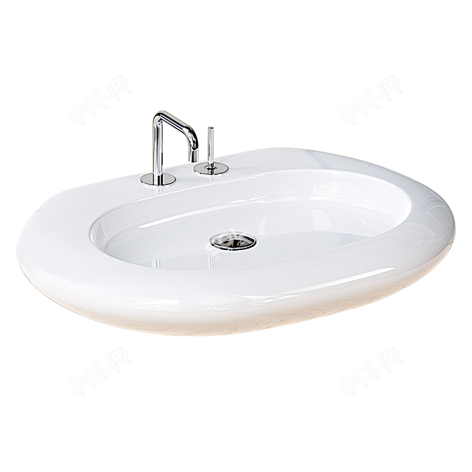 Contemporary Ideal Standard Washbasin 3D model image 2