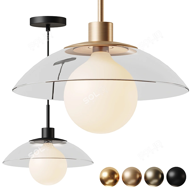 Elegant Petal Inspired Chandelier 3D model image 1