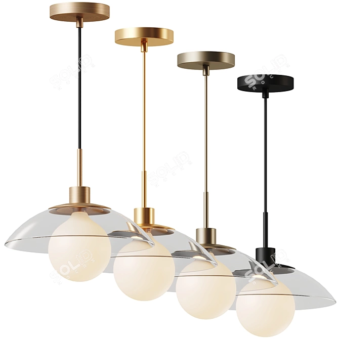 Elegant Petal Inspired Chandelier 3D model image 3