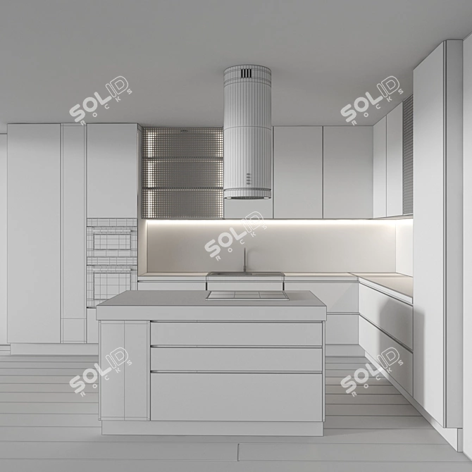 High Poly 3D Kitchen 74 3D model image 5