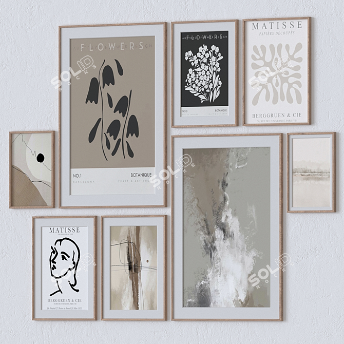 Multi-frame 3D Wall Art Set 3D model image 2