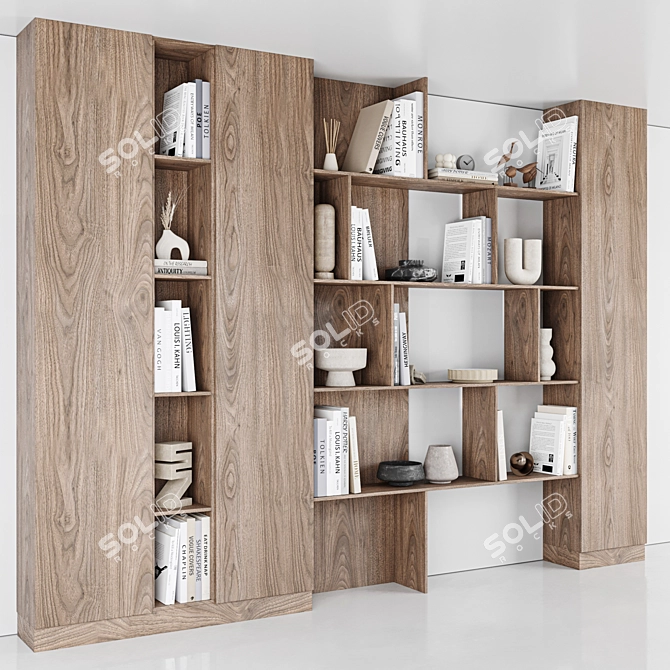 Wooden Floor Furniture Rack Organizer 3D model image 3