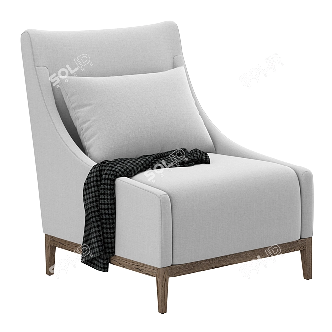 Elegant RH Thibault Armchair 3D model image 1