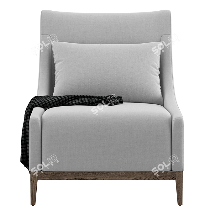 Elegant RH Thibault Armchair 3D model image 2