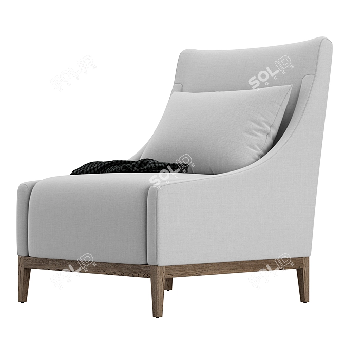 Elegant RH Thibault Armchair 3D model image 3