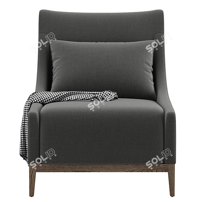 Elegant RH Thibault Armchair 3D model image 5