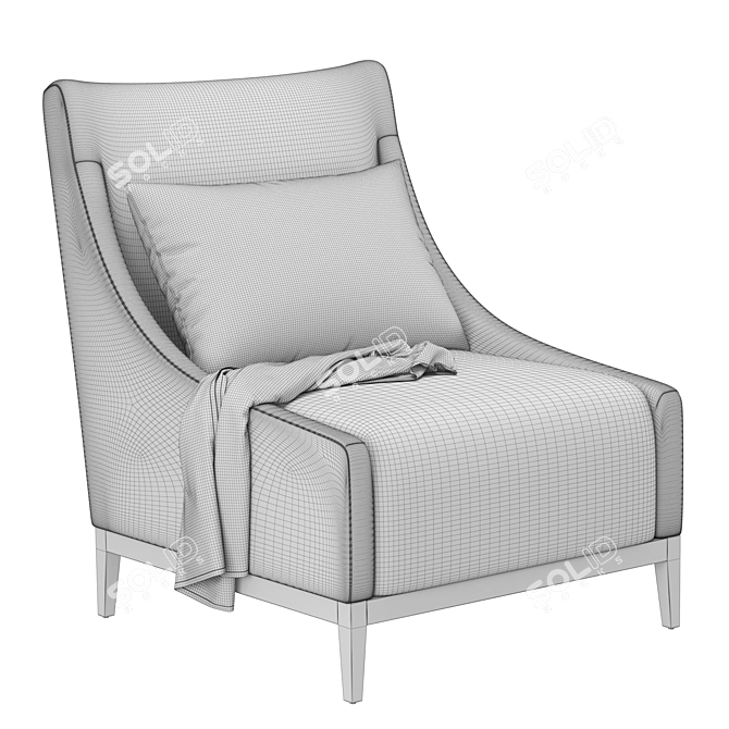 Elegant RH Thibault Armchair 3D model image 6