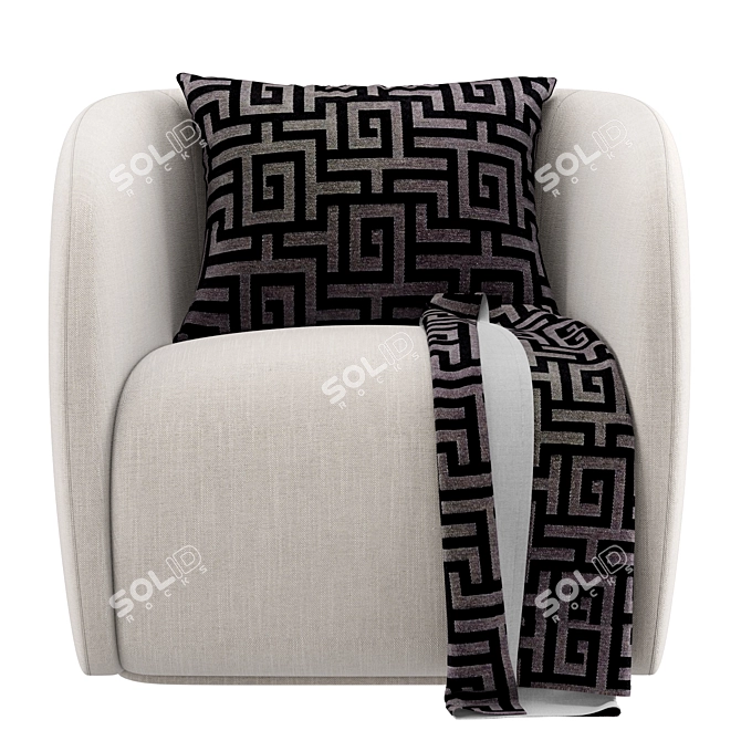 Elegant RH Savio Armchair 3D model image 2