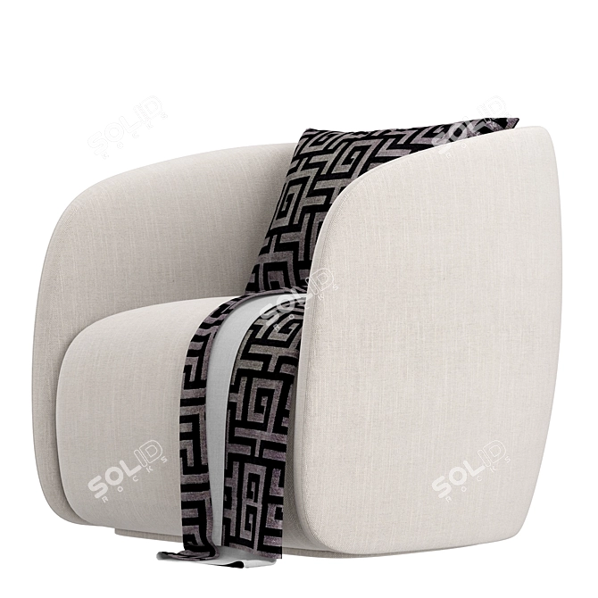 Elegant RH Savio Armchair 3D model image 3