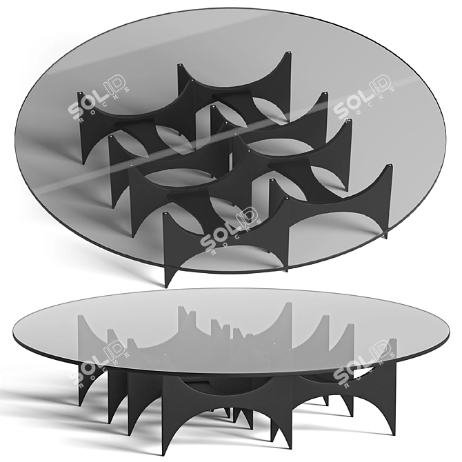 Elegant Butterfly Coffee Table 3D model image 1