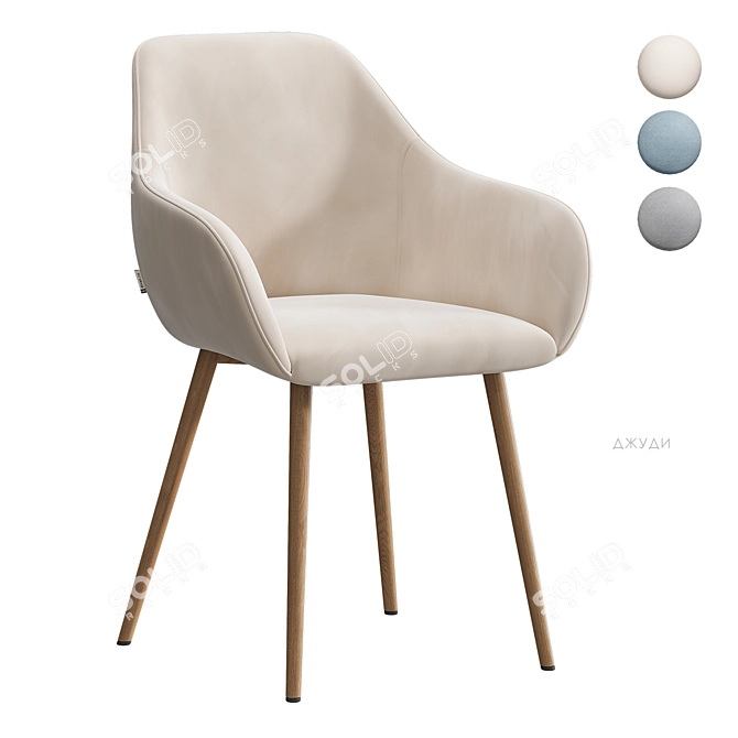 Judy Scandinavian Dining Chair 3D model image 1