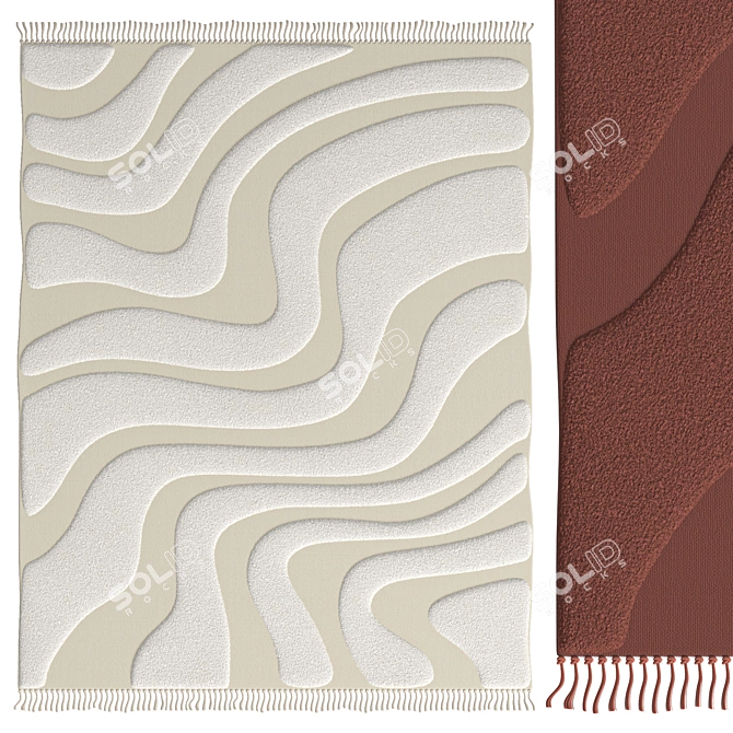 Modern Hilo Tufted Rug 3D model image 1