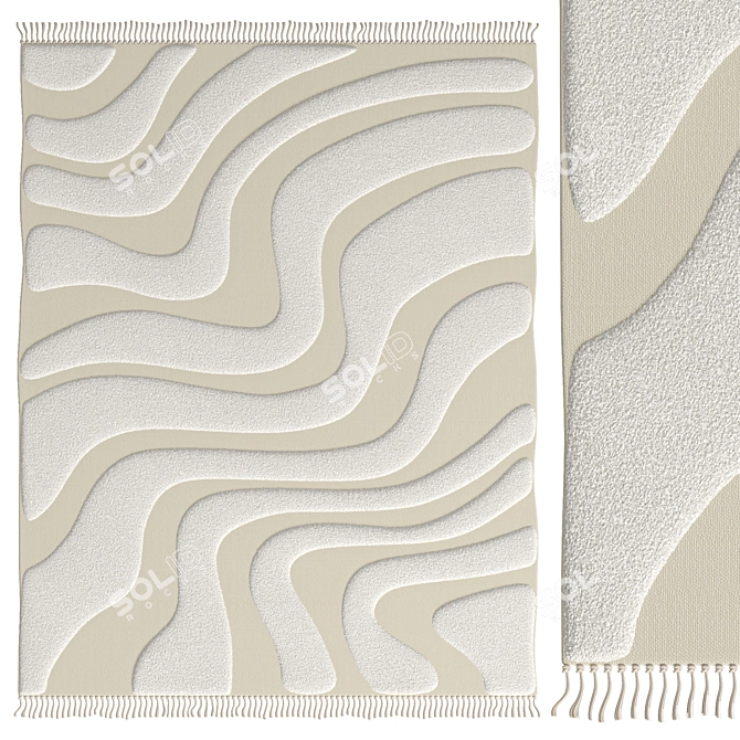 Modern Hilo Tufted Rug 3D model image 2