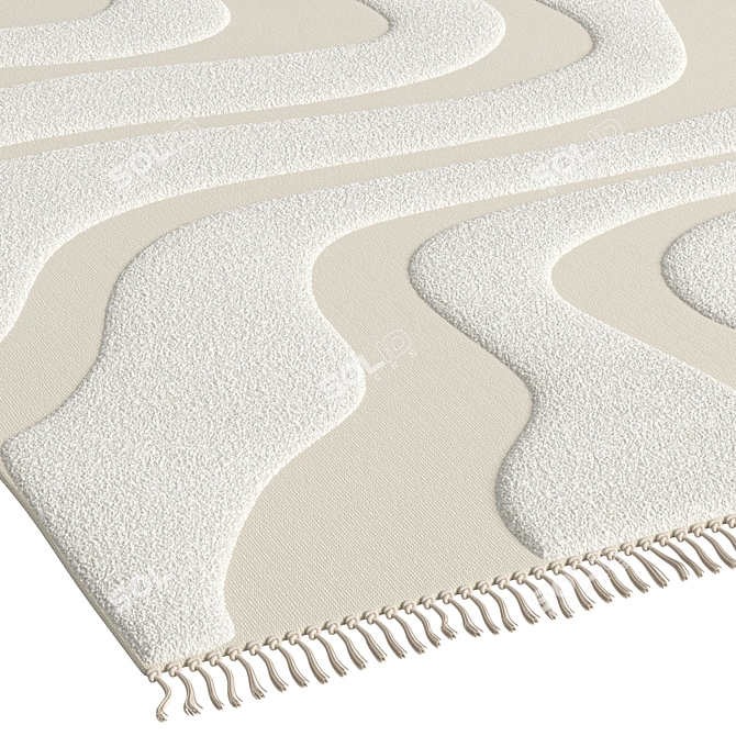 Modern Hilo Tufted Rug 3D model image 4