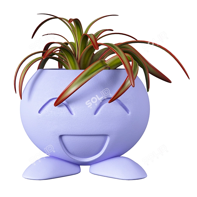 Cheerful Potted Houseplant 3D model image 3