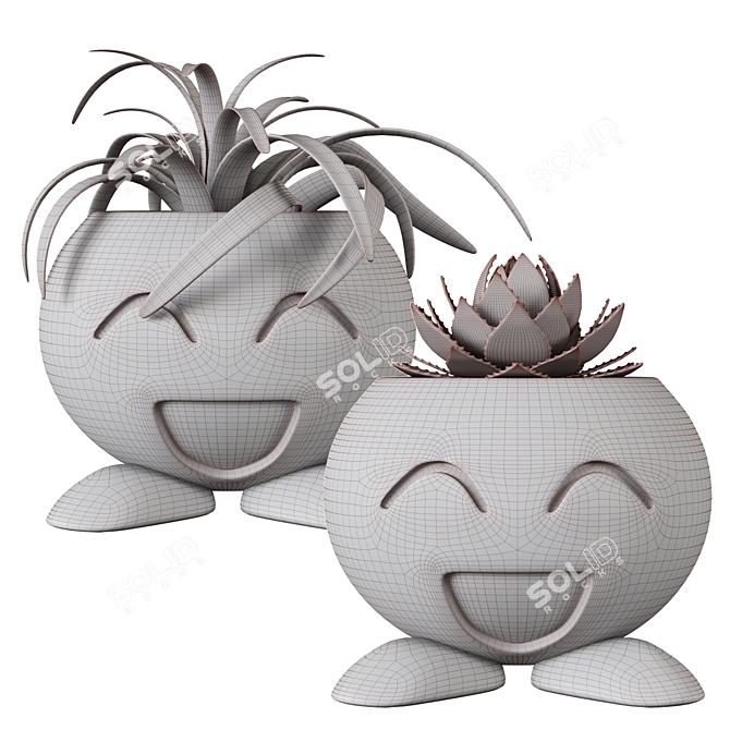Cheerful Potted Houseplant 3D model image 5