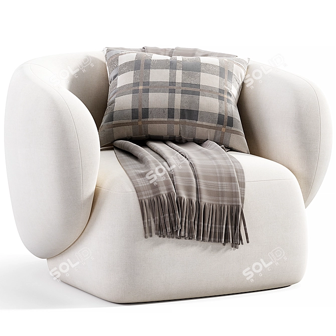 Modern Fabric Armchair by Grado 3D model image 3