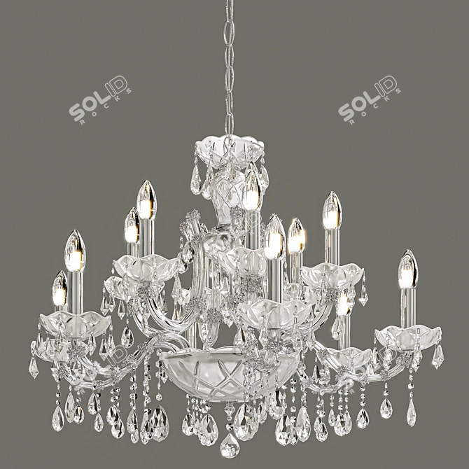 Classic Crystal Lux Chandelier BLANCA 3D model image 1