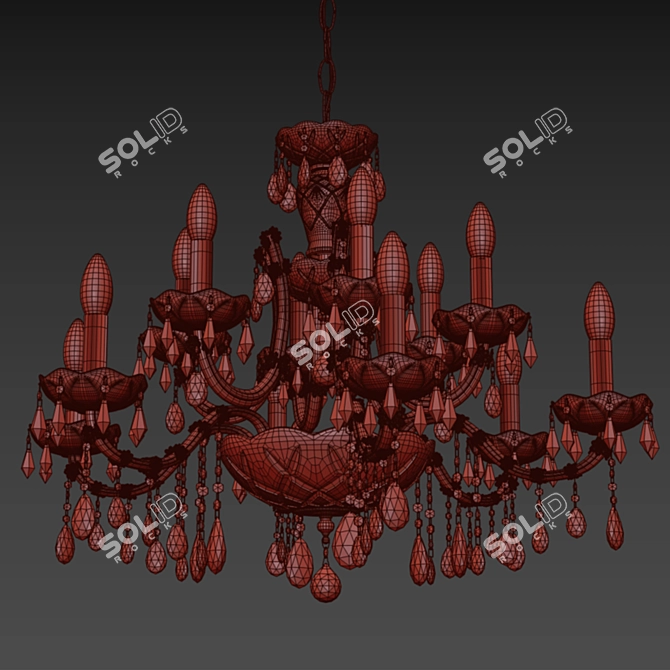 Classic Crystal Lux Chandelier BLANCA 3D model image 2