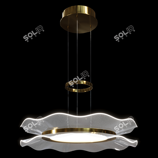 Modern Floral Pendant Lamp Fixture 3D model image 1
