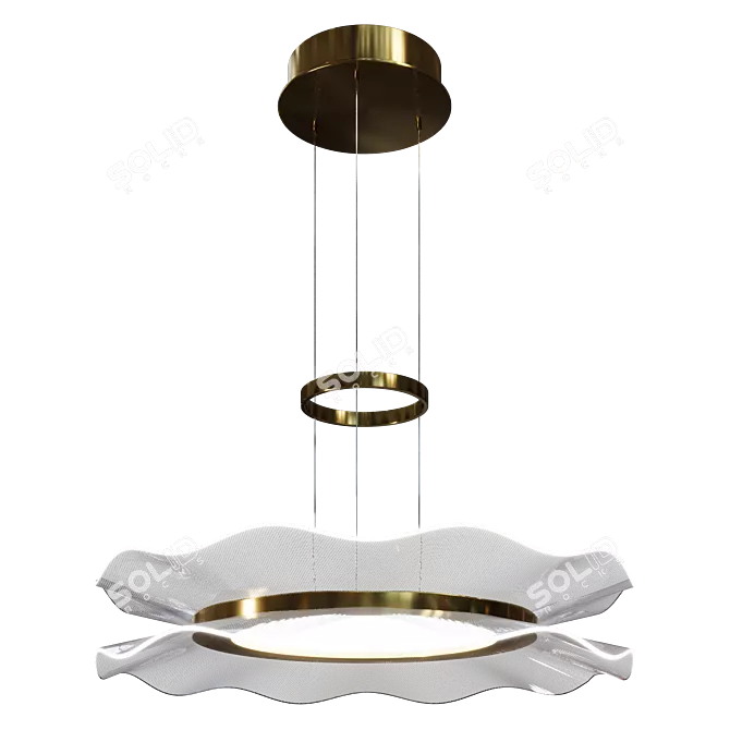 Modern Floral Pendant Lamp Fixture 3D model image 2