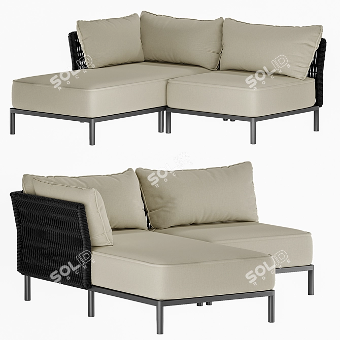 Modular Sofa Leo-1 Beige 3D model image 1