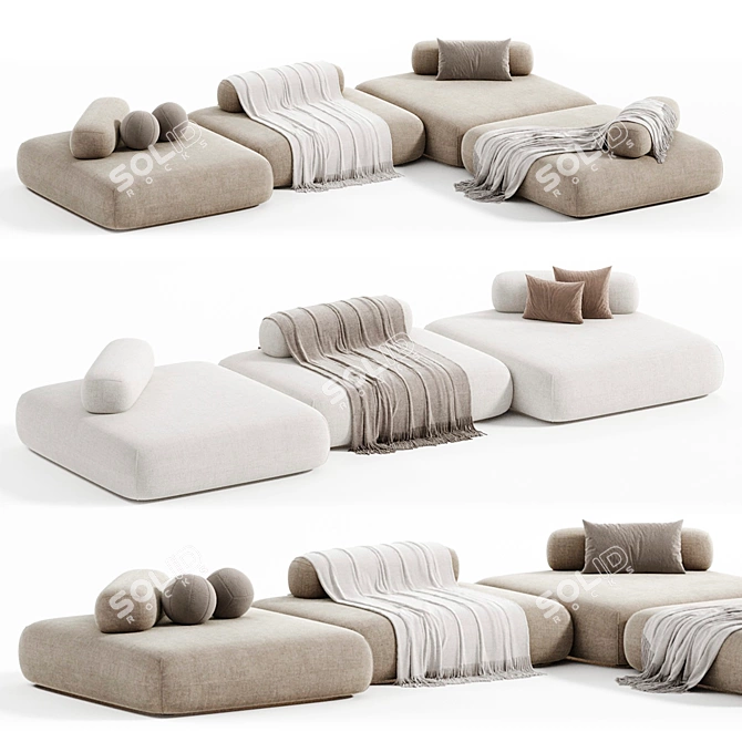 Sleek 2015 Flow Plus Sofa 3D model image 2