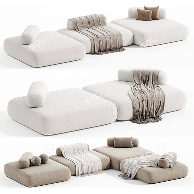 Sleek 2015 Flow Plus Sofa 3D model image 3