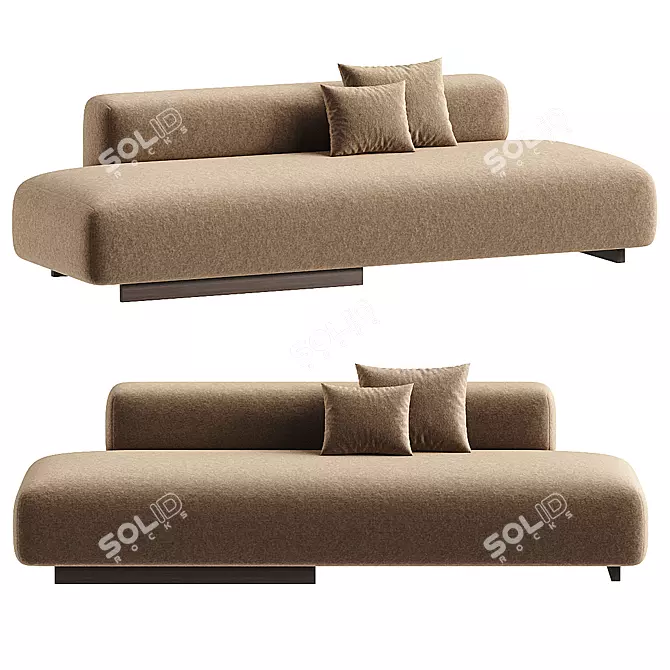 Trendy LOVELAND Fabric Sectional Sofa 3D model image 1