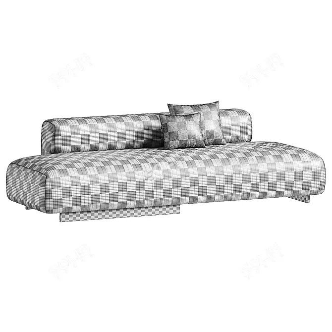 Trendy LOVELAND Fabric Sectional Sofa 3D model image 4