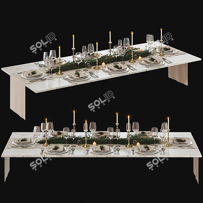 Festive Table Setting 3D model image 2