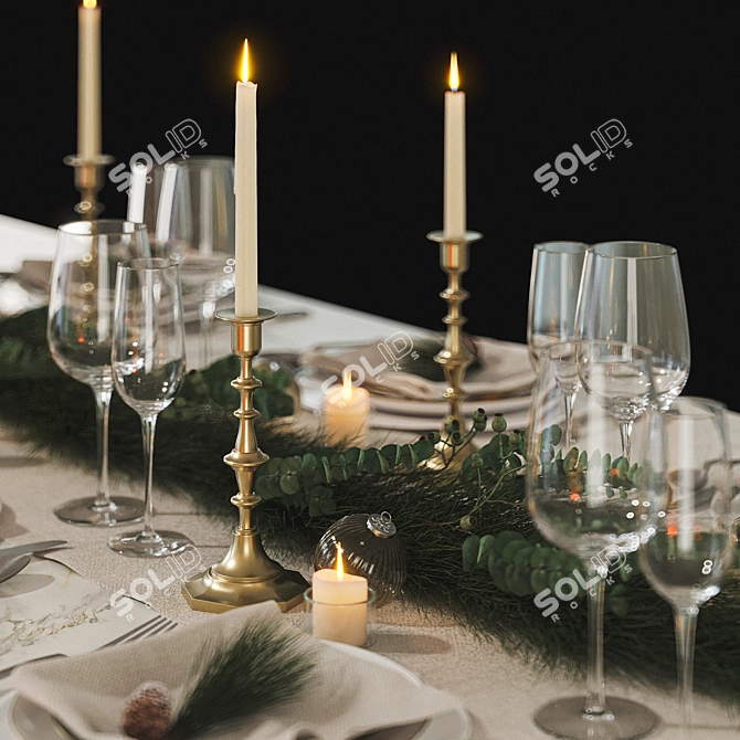 Festive Table Setting 3D model image 4