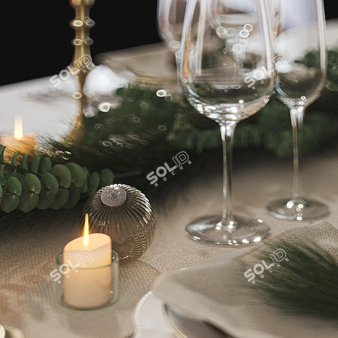 Festive Table Setting 3D model image 5