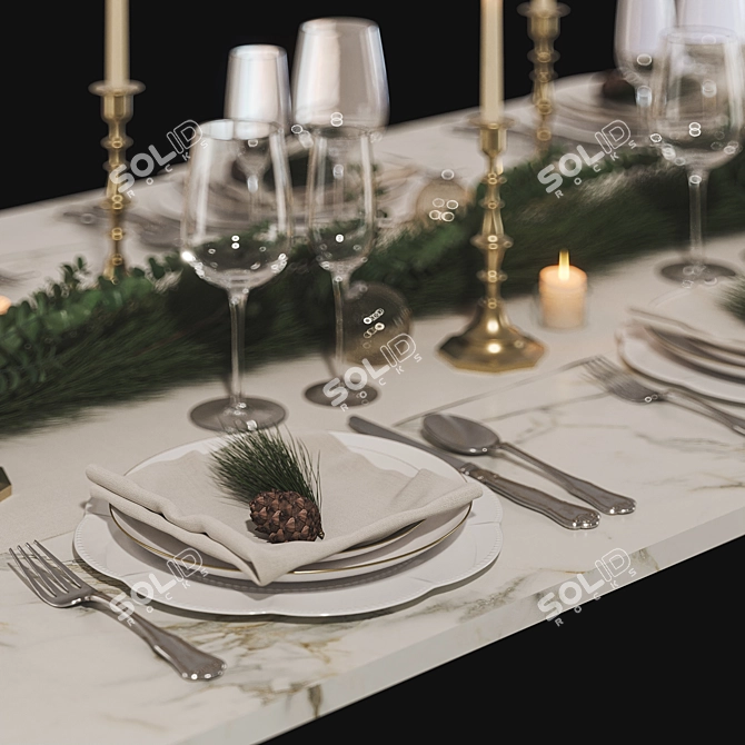 Festive Table Setting 3D model image 6