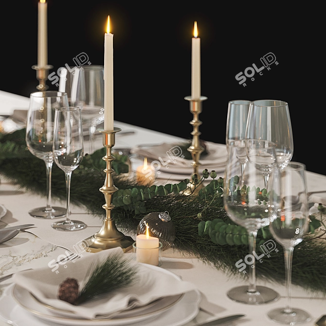 Festive Table Setting 3D model image 7