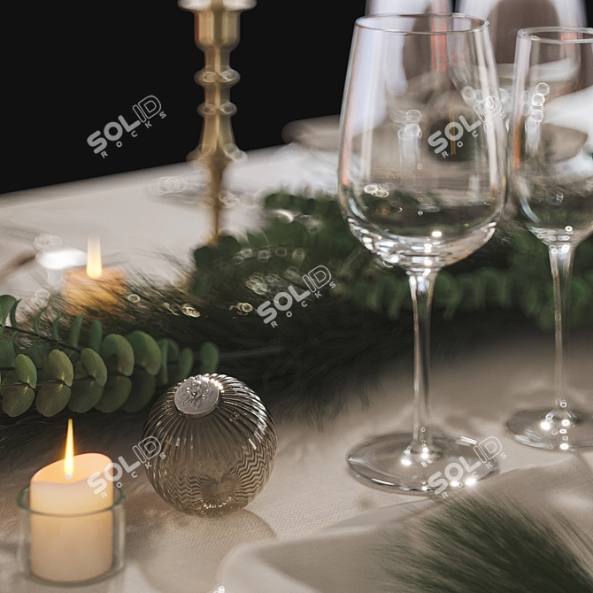 Festive Table Setting 3D model image 8