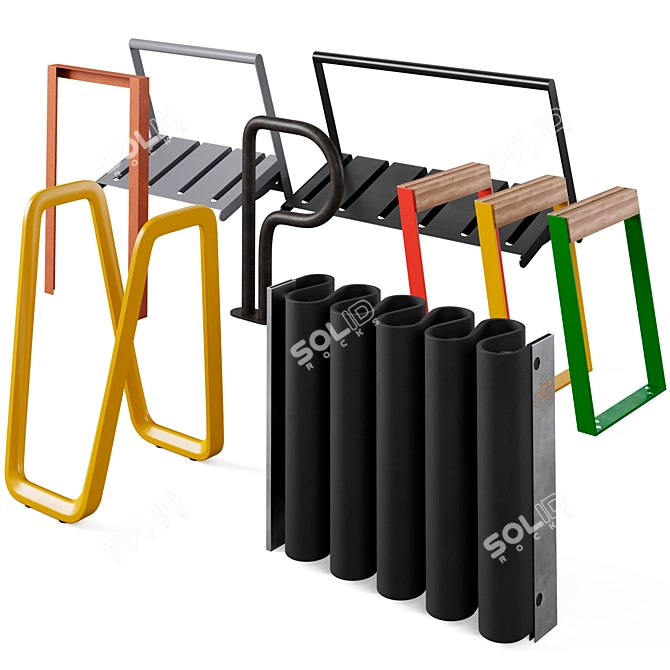 mmcite Bicycle Stands Collection 3D model image 6