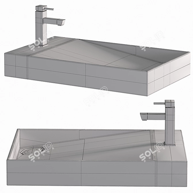 Ceramic Bathroom Sink MLN-A306 3D model image 2