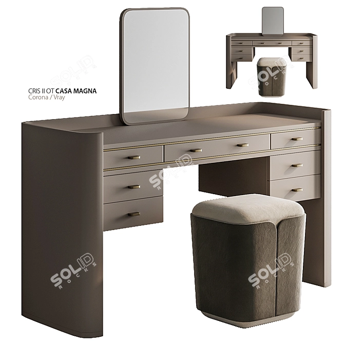 Luxurious CRIS II Dressing Table 3D model image 1