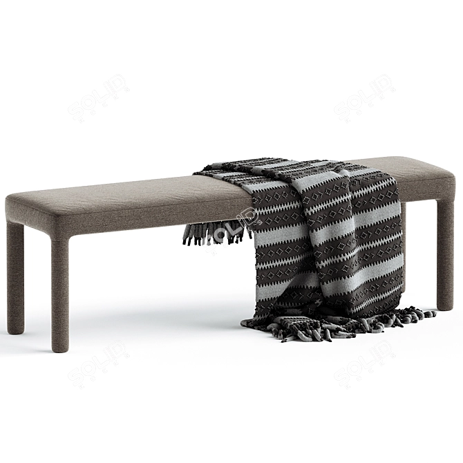 Modern Chic Dining Bench: Elegant 3D model image 2